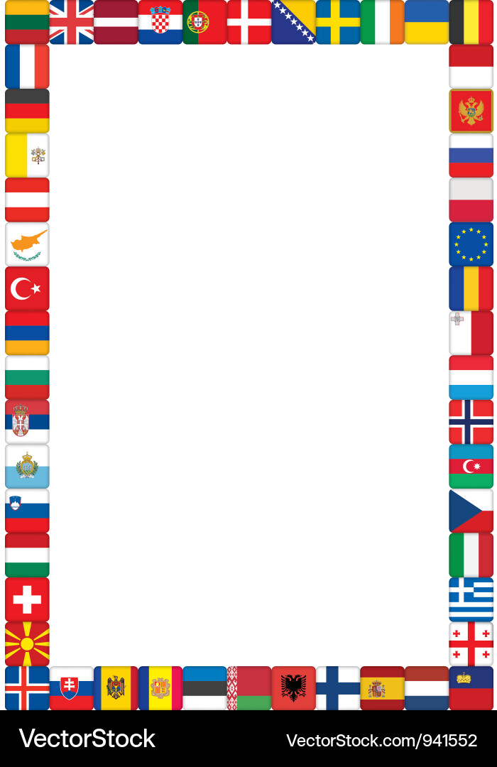 European Flags Border vector image