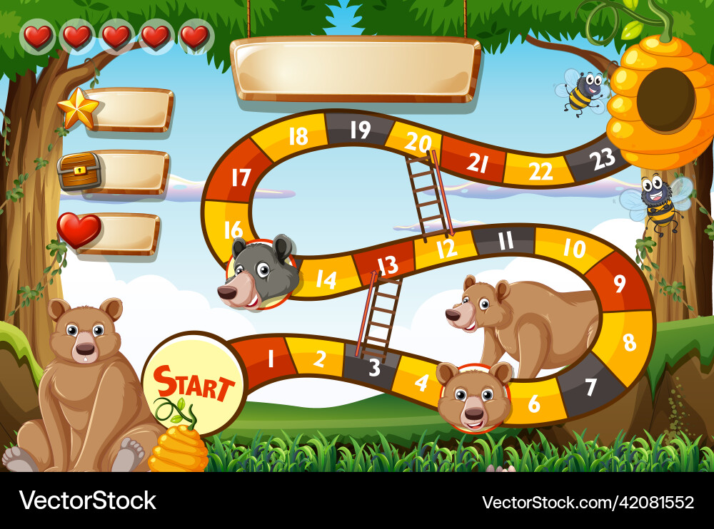 Game design with bears in background Game design with bears in background vector image