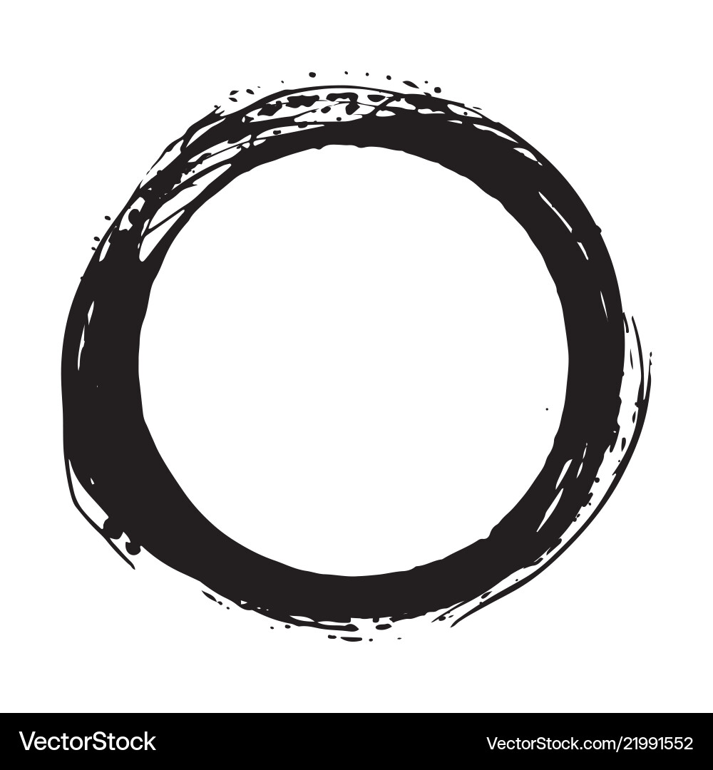Grunge Round Frame - Textured Element vector image