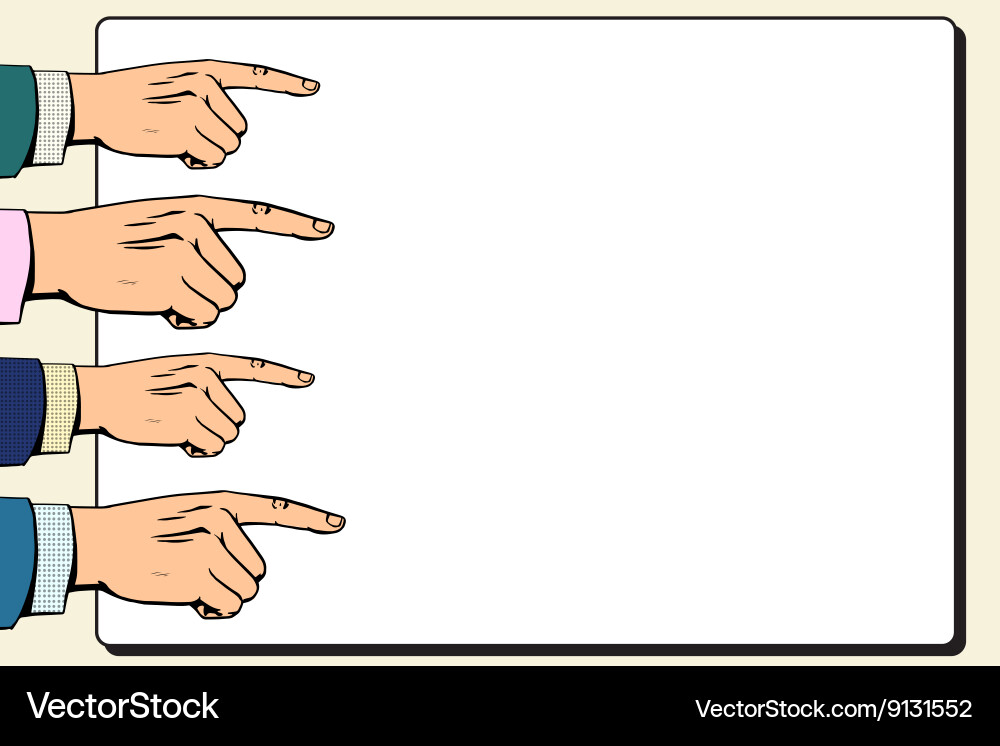 Hands index finger pointer poster vector image