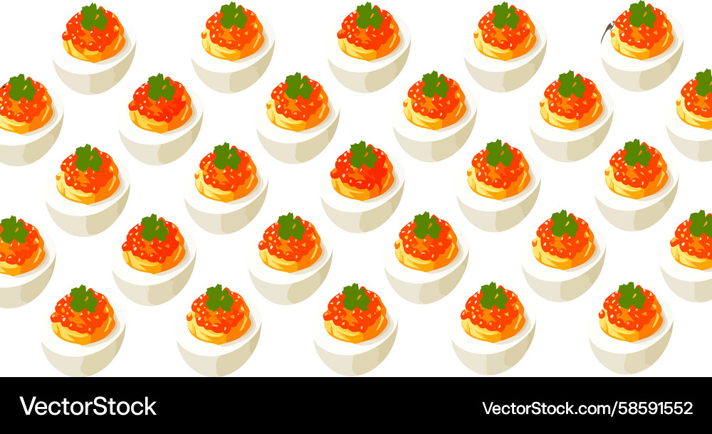 Isometric Deviled Eggs Array Vector Image
