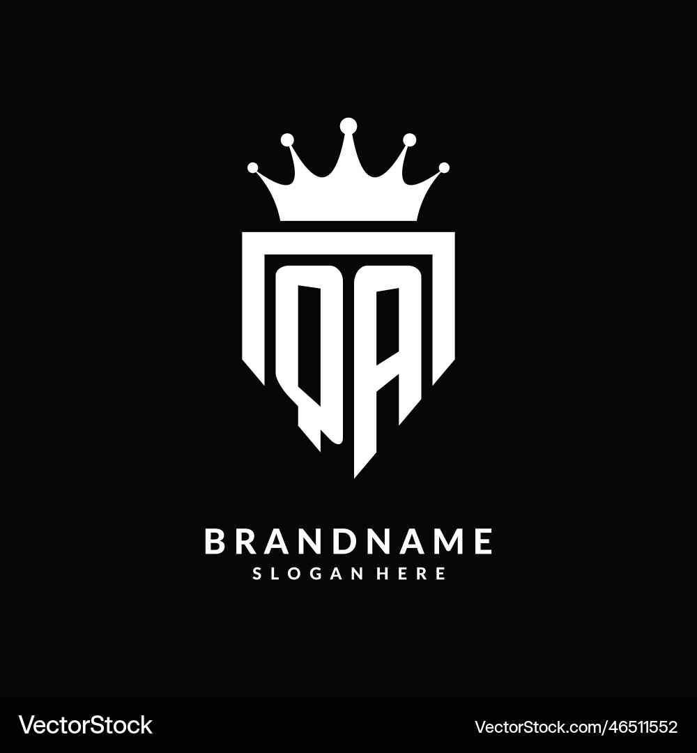 Letter qa logo monogram emblem style with crown Vector Image