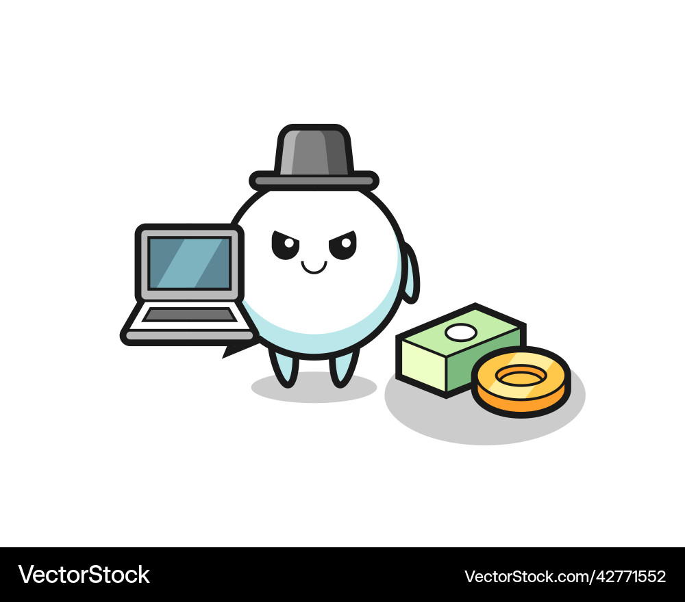 Mascot of speech bubble as a hacker vector image