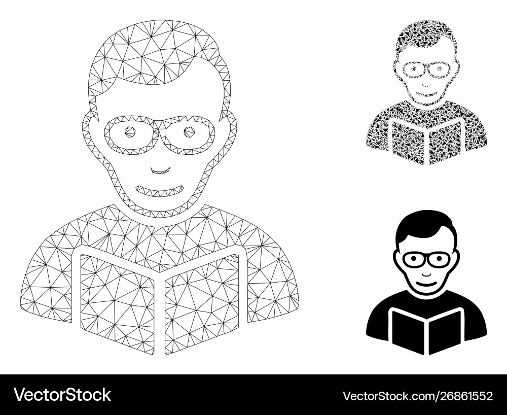 Reader mesh network model and triangle Reader mesh network model and triangle vector image