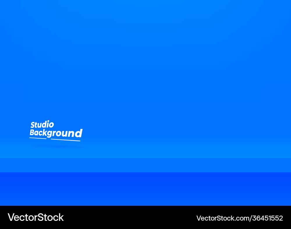 Realistic blue shelf on studio wall Realistic blue shelf on studio wall vector image