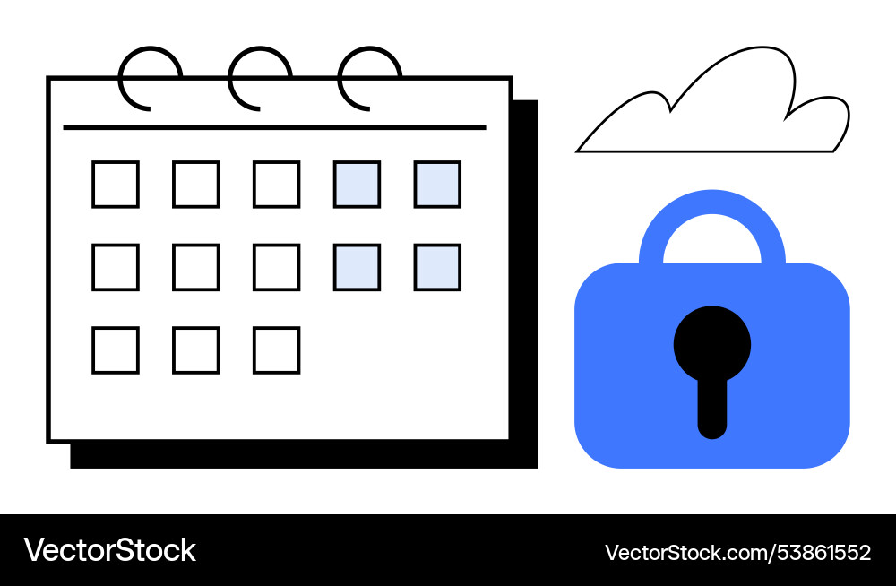 Secure cloud-based calendar management Secure cloud-based calendar management vector image