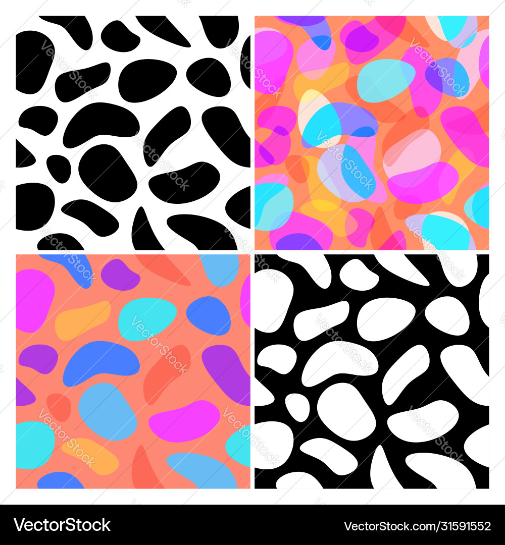 Set blob seamless pattern background fluid Set blob seamless pattern background fluid vector image