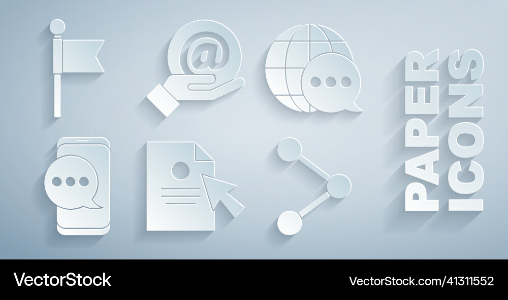 Set document and cursor world map made from Set document and cursor world map made from vector image
