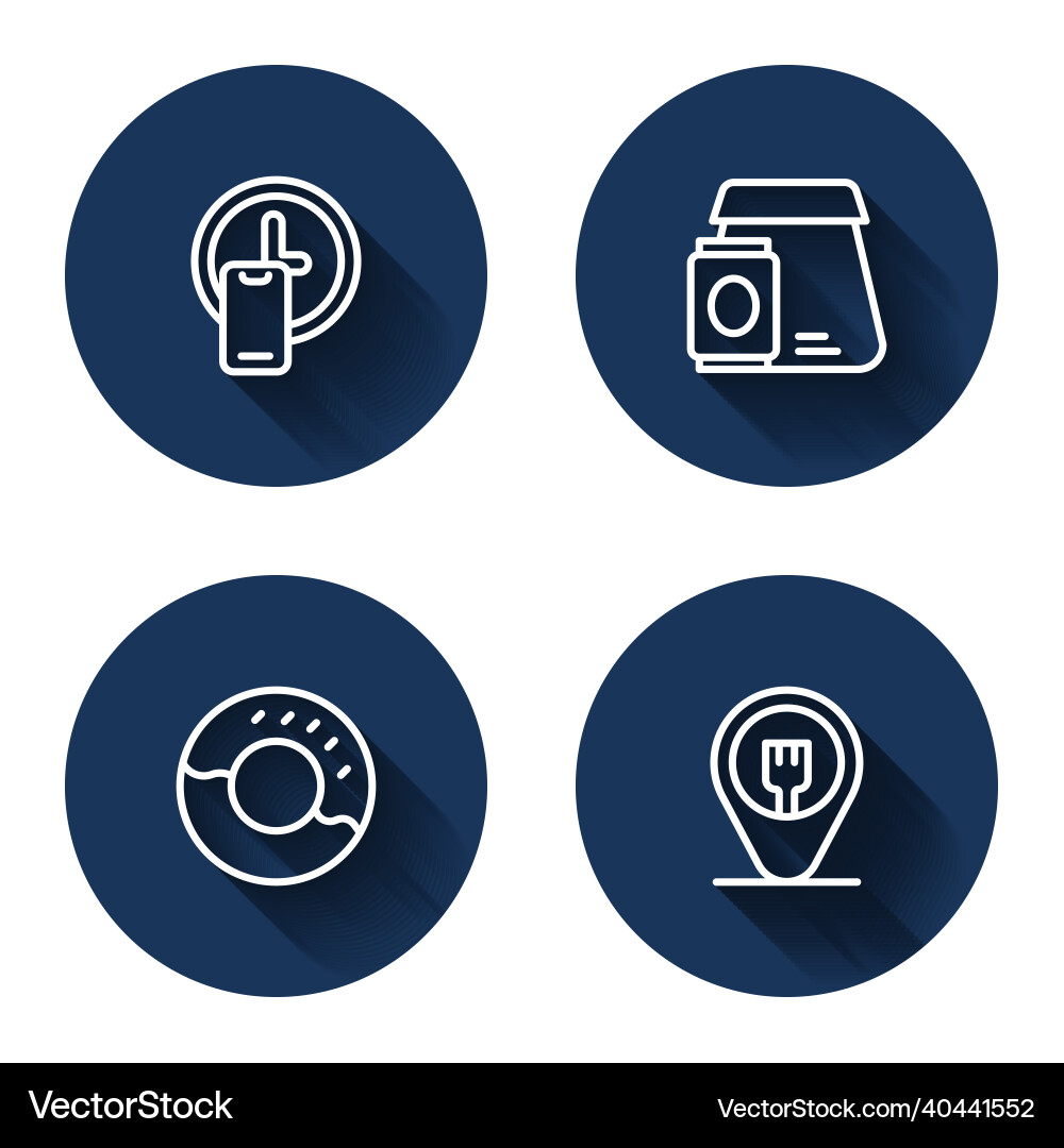 Set line round the clock delivery online ordering Vector Image