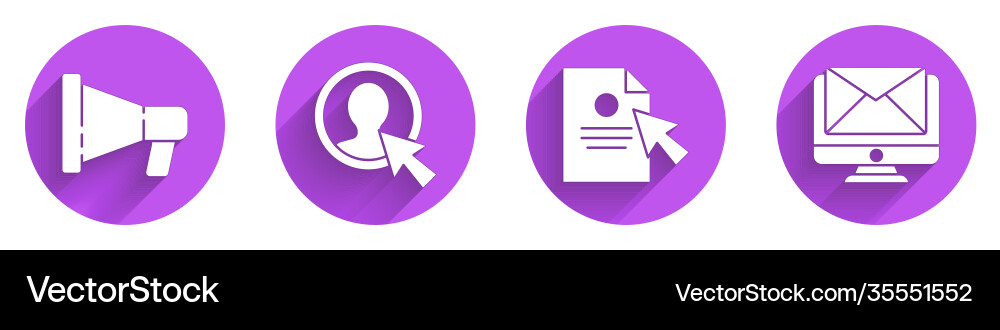 Set megaphone create account screen document Set megaphone create account screen document vector image