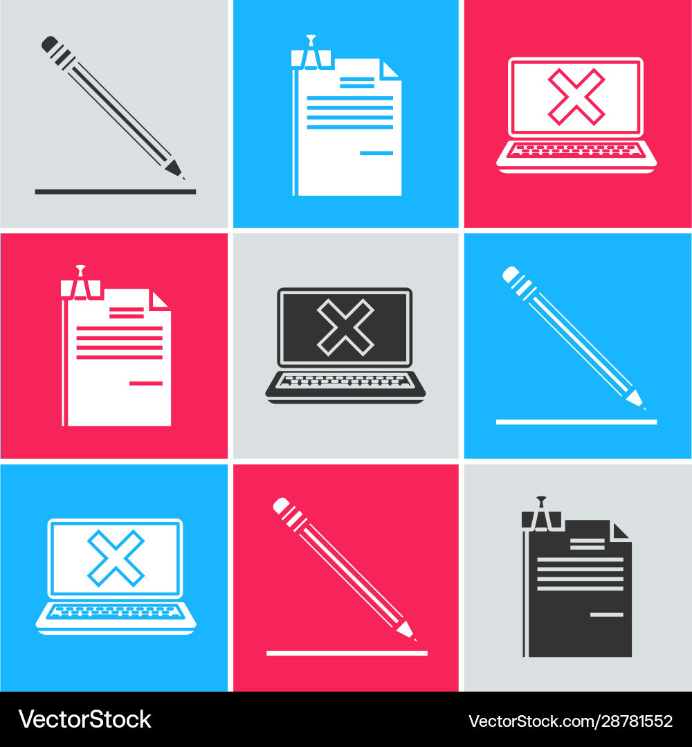 Set pencil with eraser and line file document Set pencil with eraser and line file document vector image