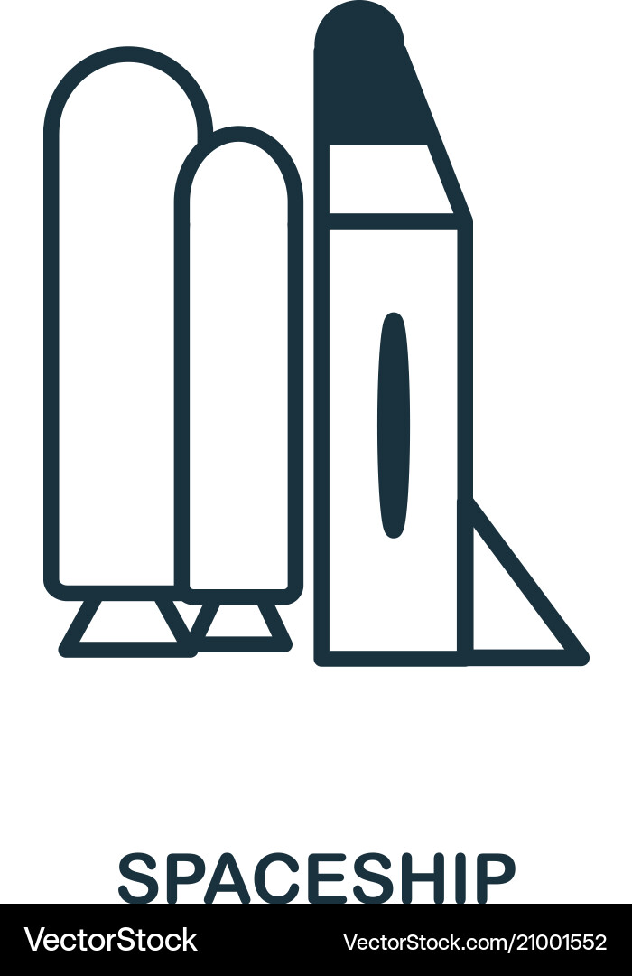Spaceship icon flat style design ui vector image