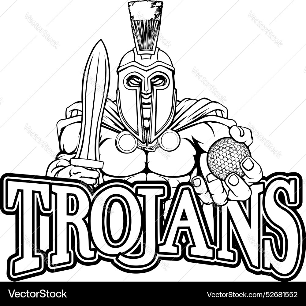 Spartan trojan golf sports mascot Spartan trojan golf sports mascot vector image