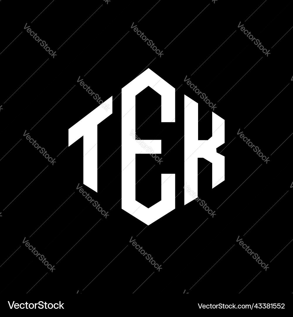 Tek letter logo design with polygon shape Vector Image