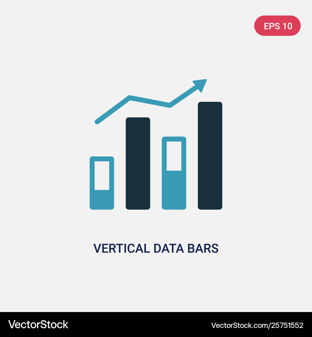 Two color vertical data bars icon from user Two color vertical data bars icon from user vector image