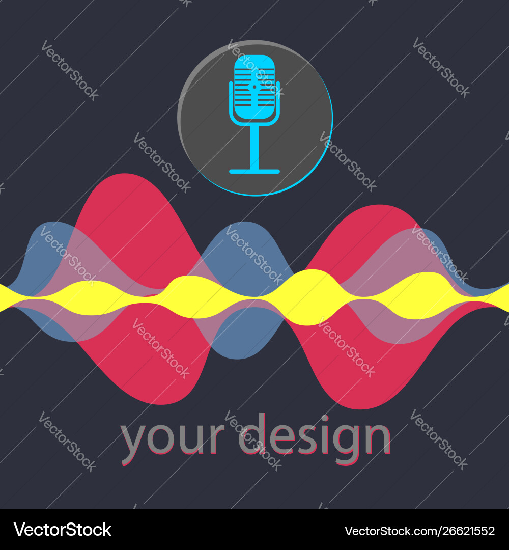 Voice recognition concept microphone button vector image