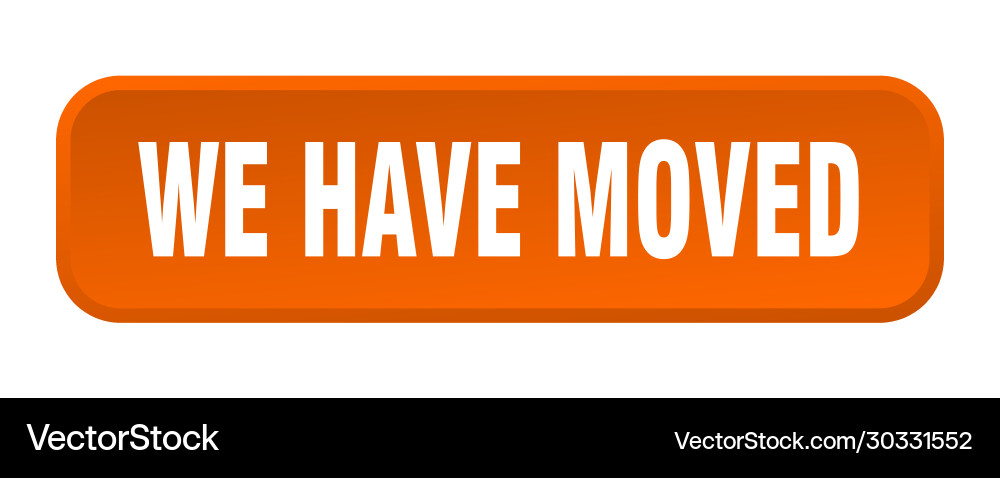 We have moved button square 3d push Vector Image