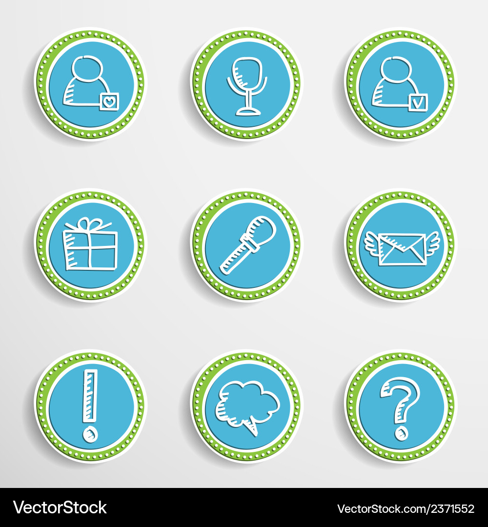 Web buttons with drawing icons Vector Image