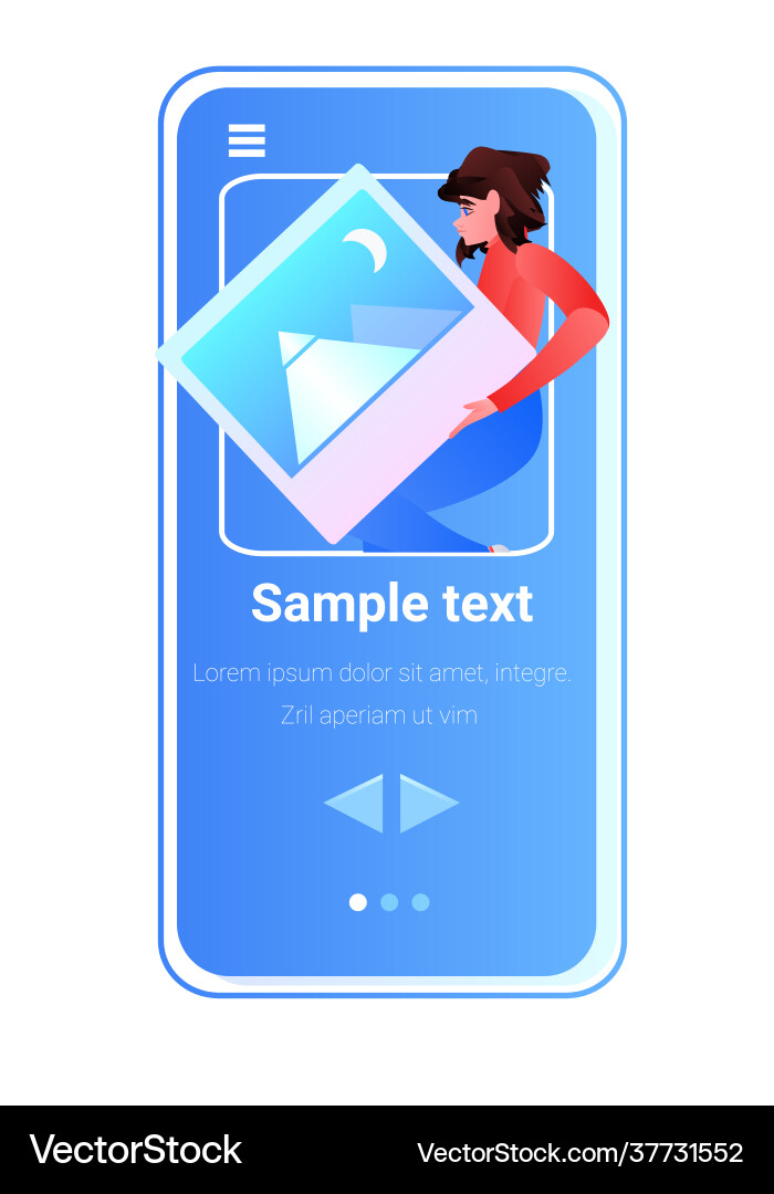 Woman developer creating mobile website ui web vector image