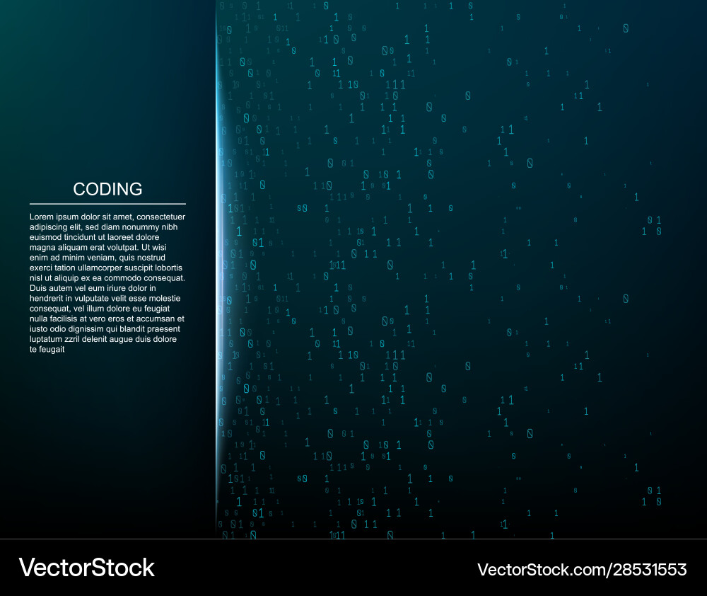 Binary code digital technology data sorting from Binary code digital technology data sorting from Vector Image