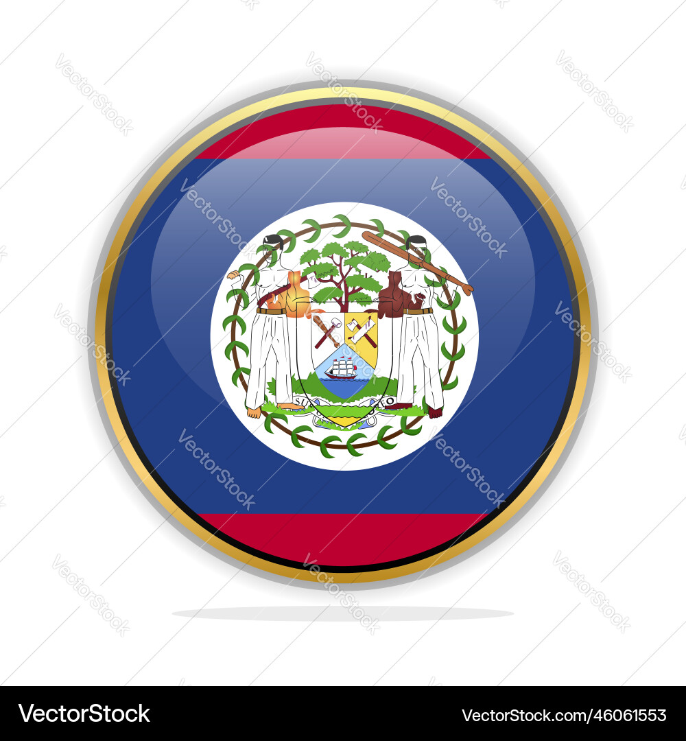 Button flag design template belize Vector Image