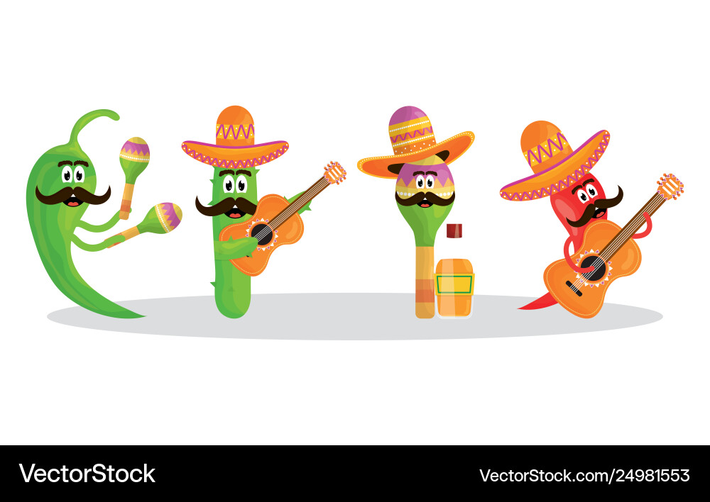 Cinco de mayo Feier mit Gruppenzeichen Cinco de mayo Feier mit Gruppenzeichen vektorbild