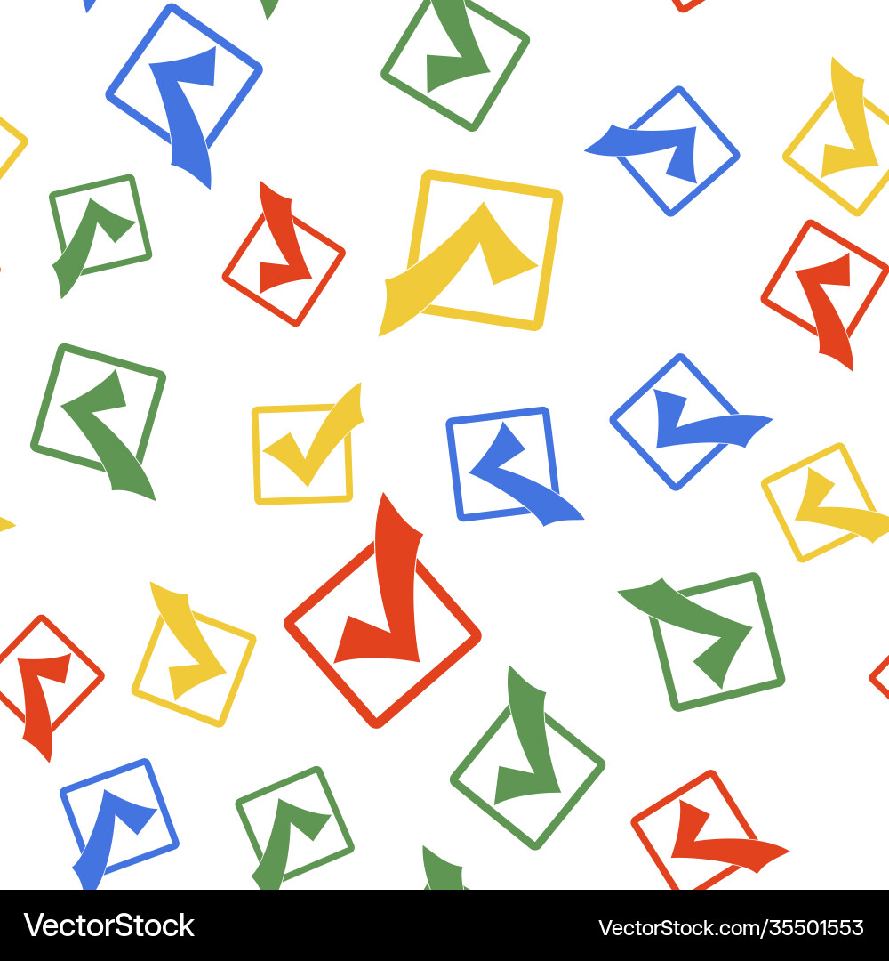 Color check mark in a box icon isolated seamless Color check mark in a box icon isolated seamless vector image