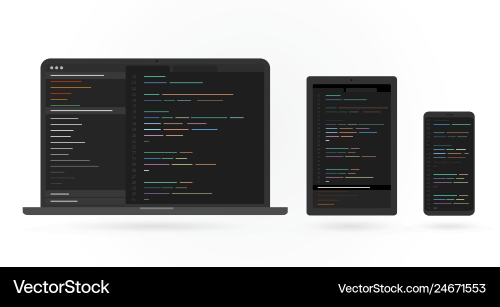 Cross platform development adaptive programming Vector Image