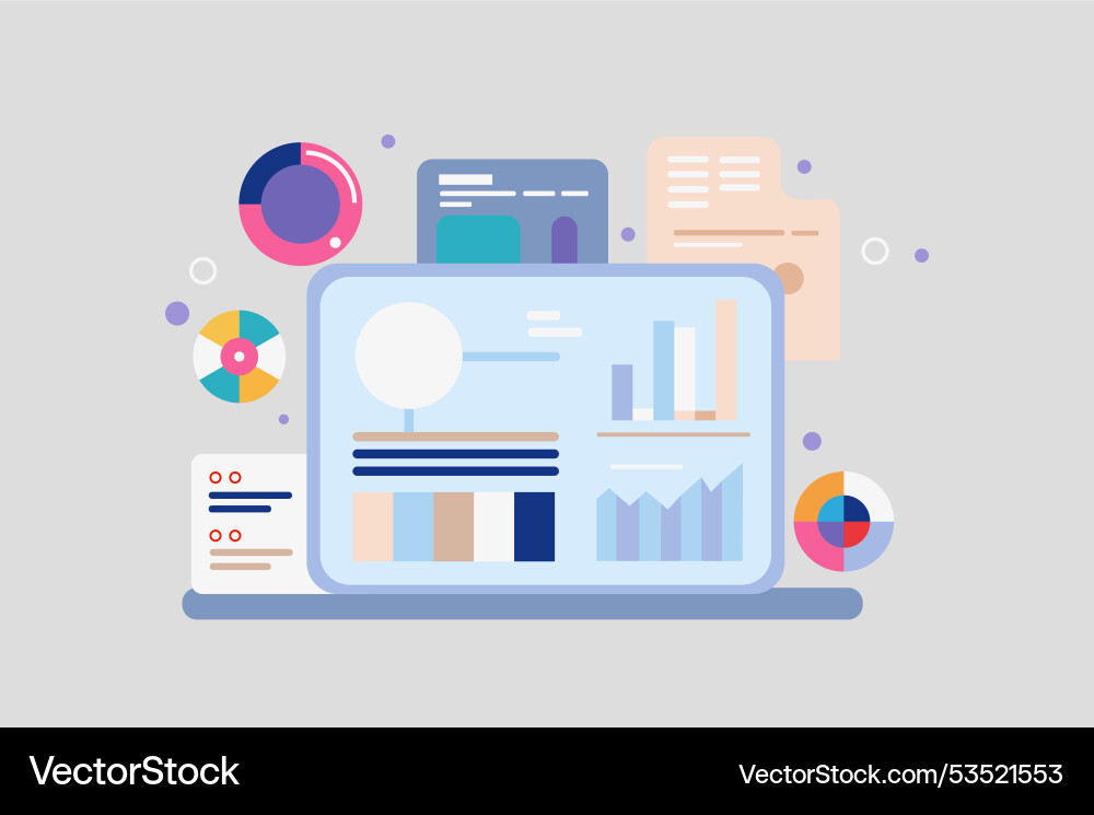 Data analytics dashboard Vector Image