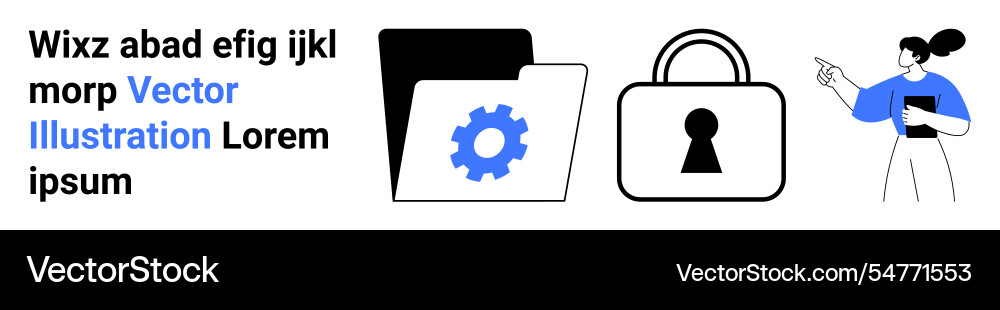 Digital security concept with locked folder Digital security concept with locked folder vector image