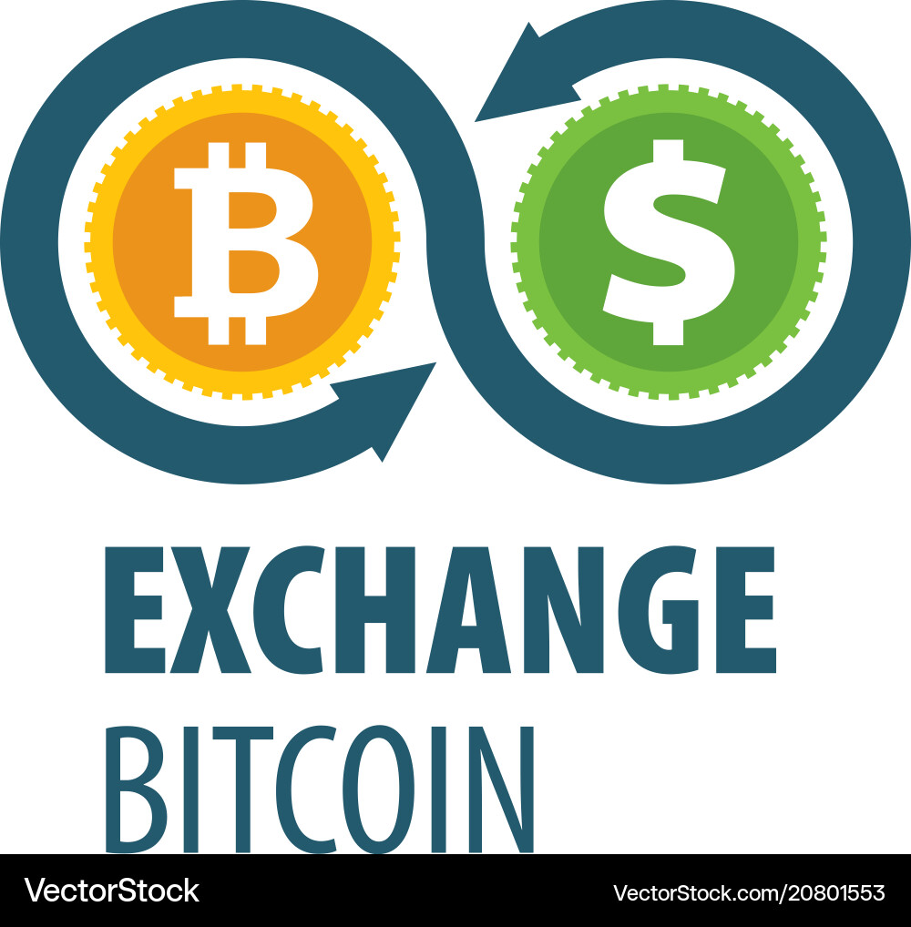 Exchange bitcoin for money – Royalty-Free Vector | VectorStock