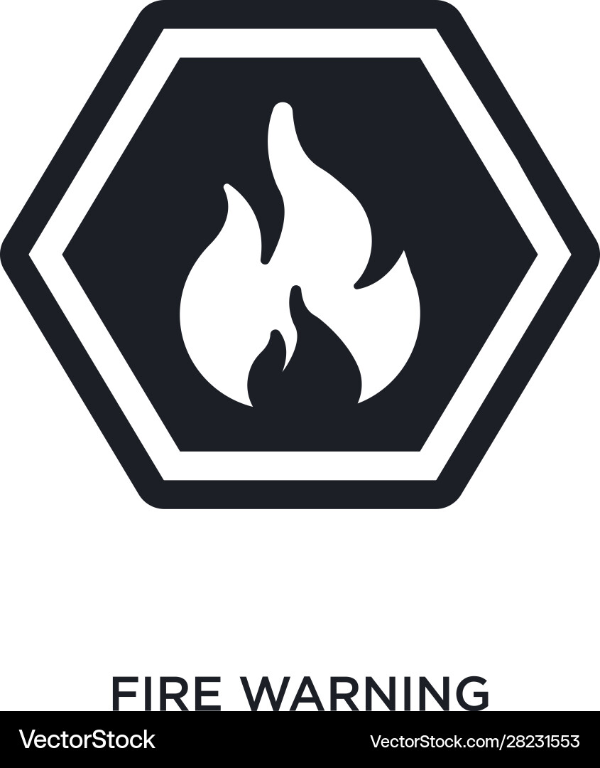 Fire warning isolated icon simple element from Vector Image