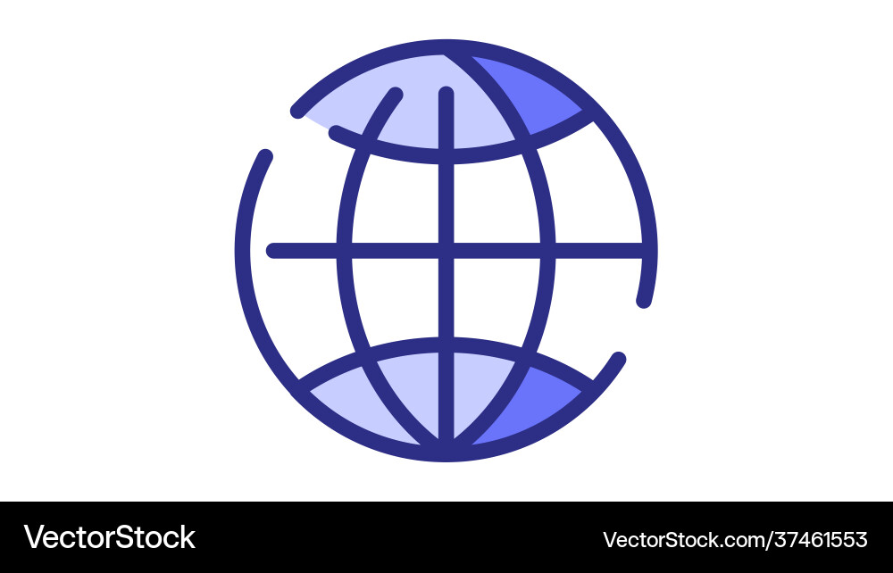 Internet website globe map single isolated icon Vector Image