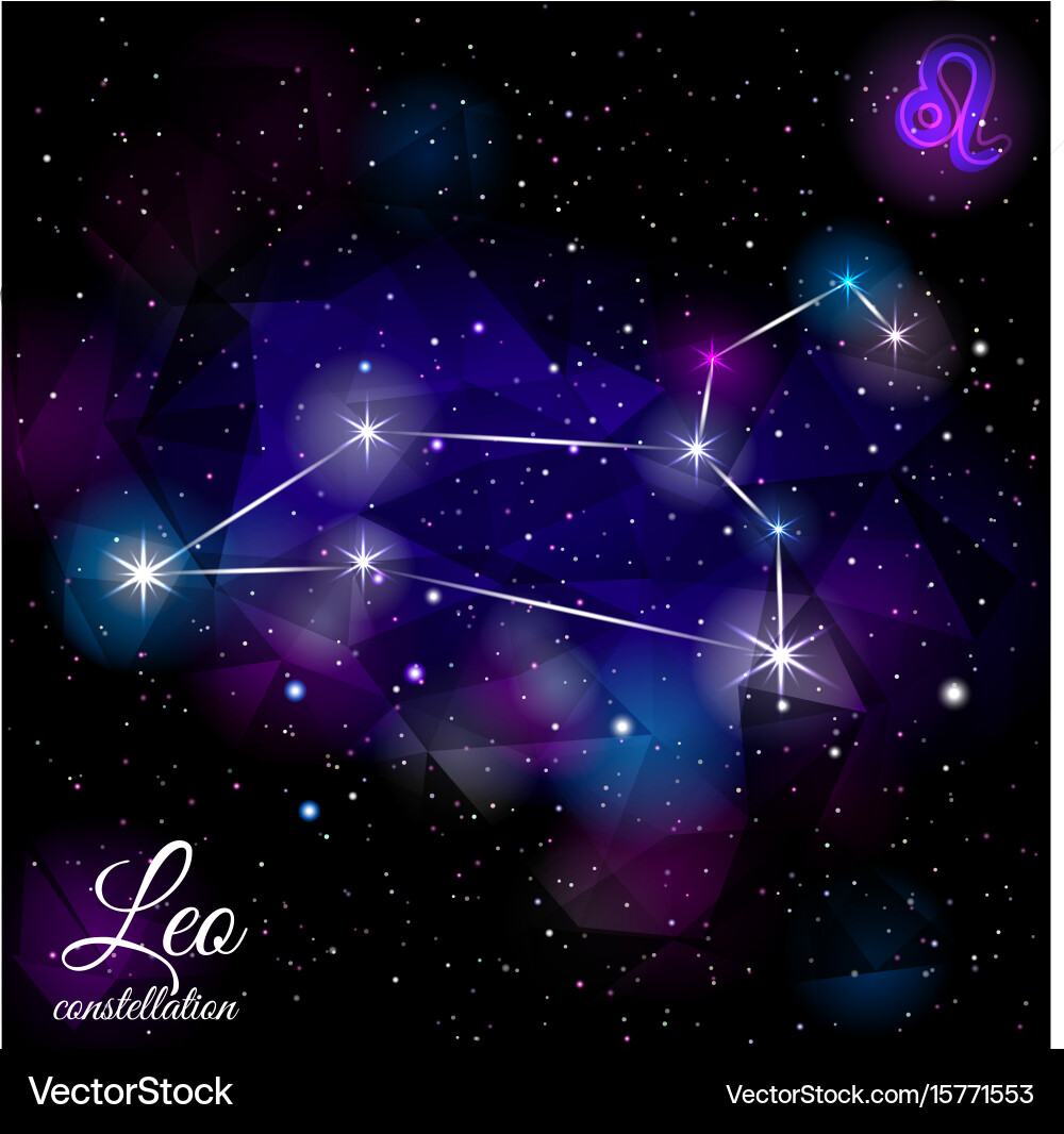 Leo constellation with triangular background vector image
