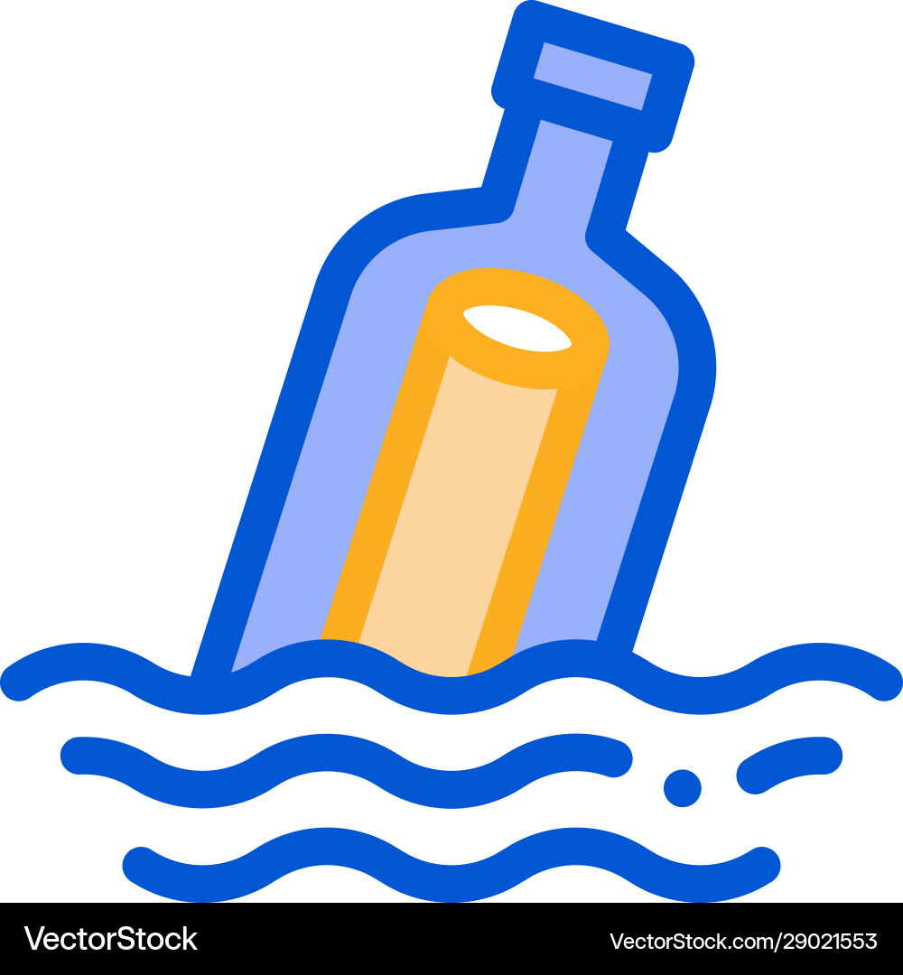 Message in bottle icon outline Message in bottle icon outline vector image
