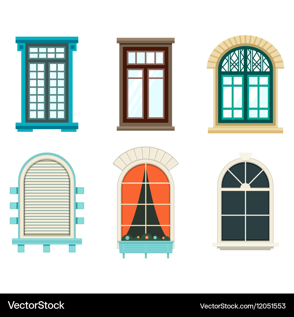 Open Window with Arch Frame vector image