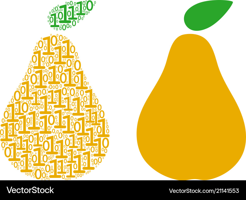 Pear composition of binary digits Pear composition of binary digits vector image