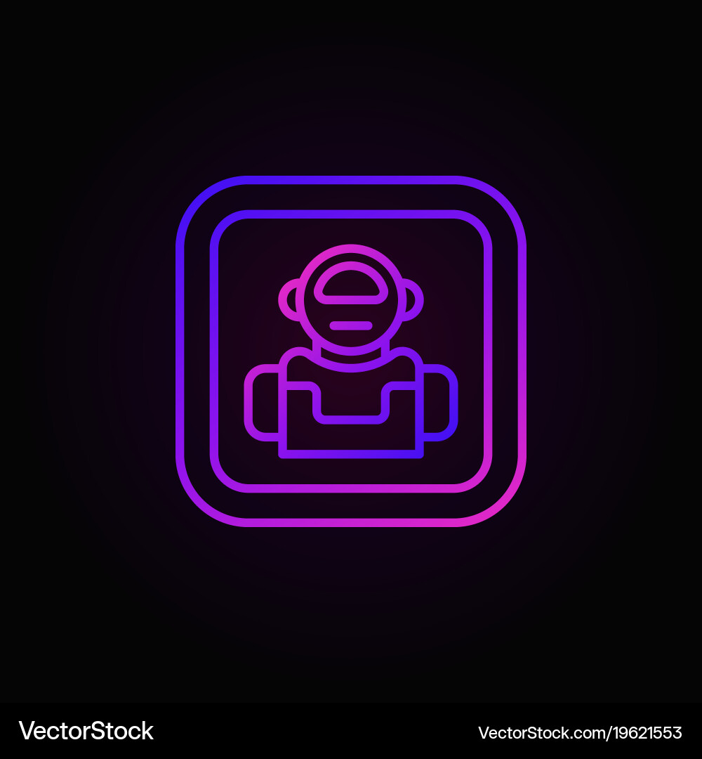Robot colorful icon or button in line style vector image