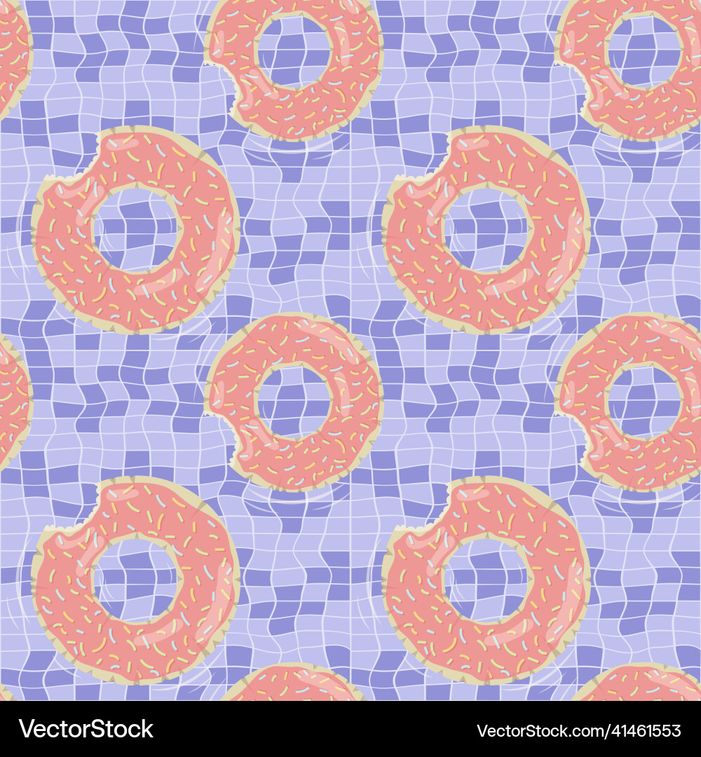 Seamless pattern with doughnut shaped inflatable Vector Image