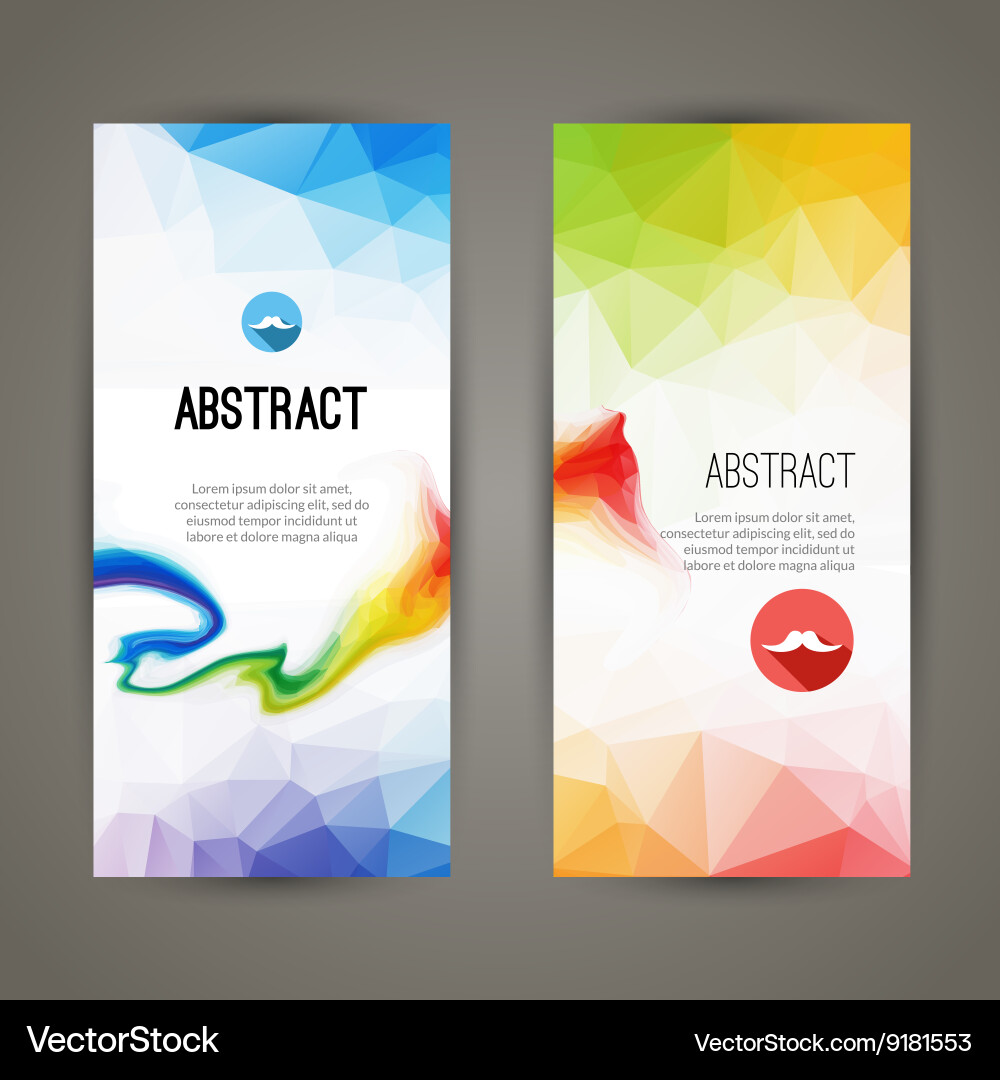 Set of polygonal triangular colorful geometric vector image