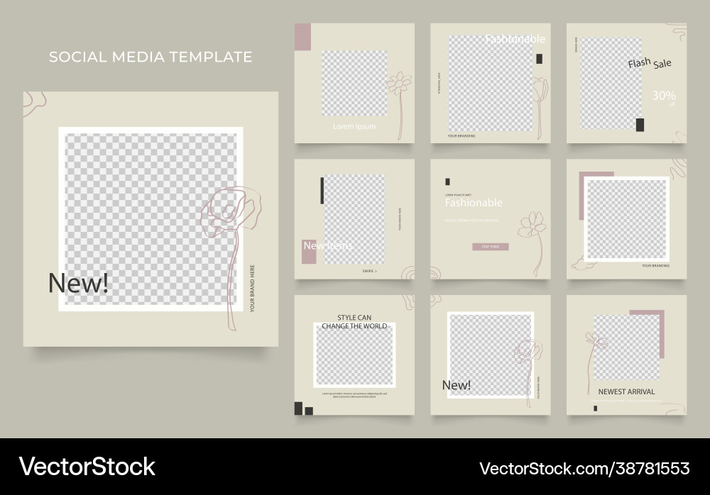 Social media template blog fashion sale promotion Social media template blog fashion sale promotion vector image