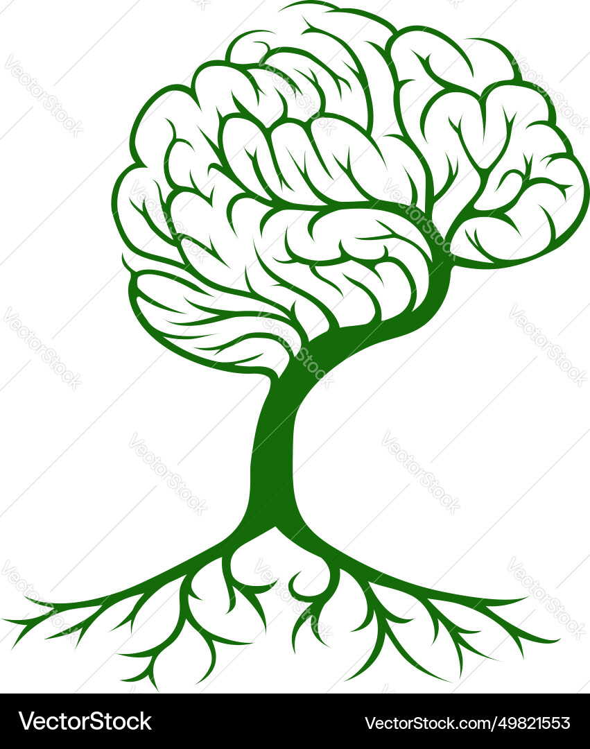 Tree brain concept Tree brain concept vector image