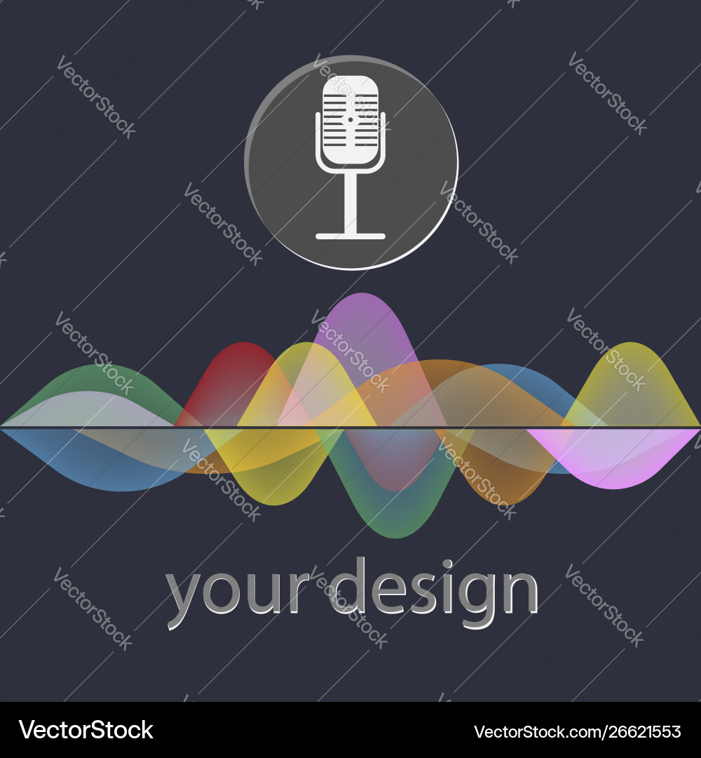 Voice recognition concept microphone button vector image