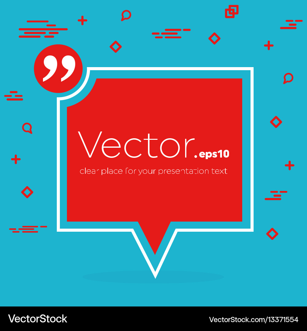 Abstract concept empty speech square quote Vector Image