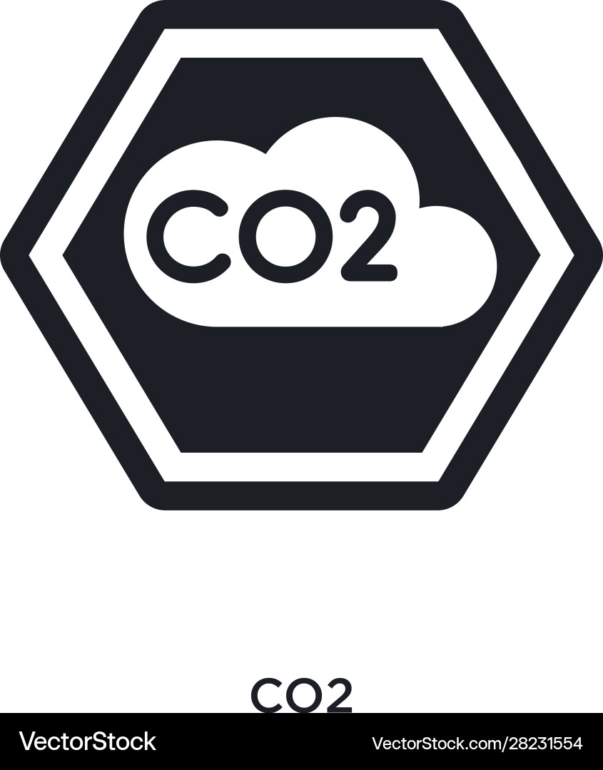 Co2 isolated icon simple element from signs vector image