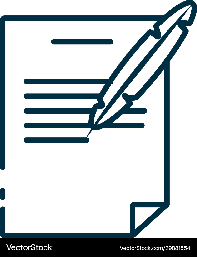 Isolated data document and feather line style icon Isolated data document and feather line style icon vector image