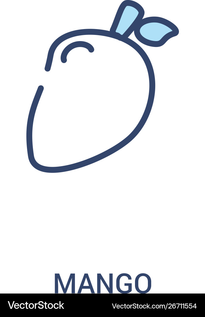 Mango concept 2 colored icon simple line element Mango concept 2 colored icon simple line element vector image