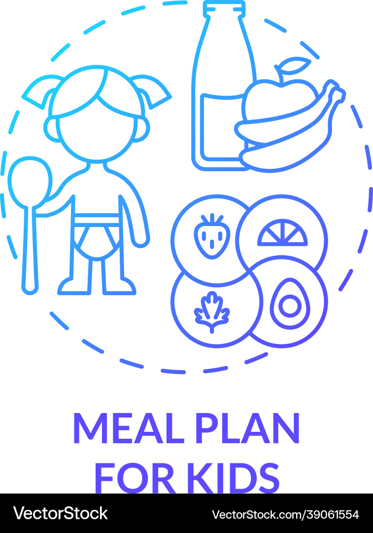 Meal Plan für Kinder blau Gradienten-Konzept-Ikone Meal Plan für Kinder blau Gradienten-Konzept-Ikone vektorbild