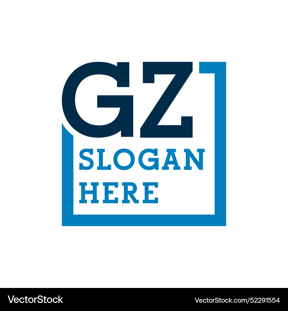 Minimal initials logo letters g and z gz initial Vector Image