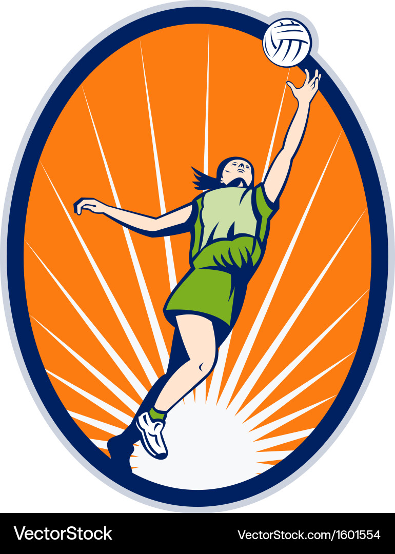Netball Player Rebounding Vector Image